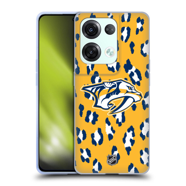 NHL Nashville Predators Leopard Pattern Soft Gel Case for OPPO Reno8 Pro