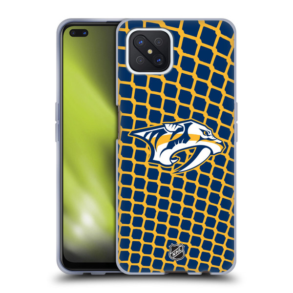 NHL Nashville Predators Net Pattern Soft Gel Case for OPPO Reno4 Z 5G