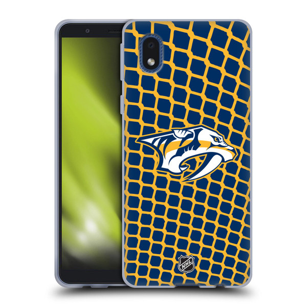 NHL Nashville Predators Net Pattern Soft Gel Case for Samsung Galaxy A01 Core (2020)