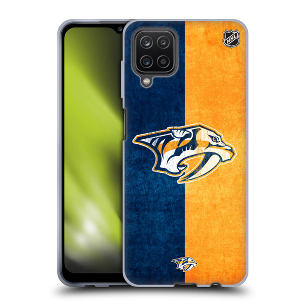 NHL Nashville Predators Half Distressed Soft Gel Case for Samsung Galaxy A12 (2020)
