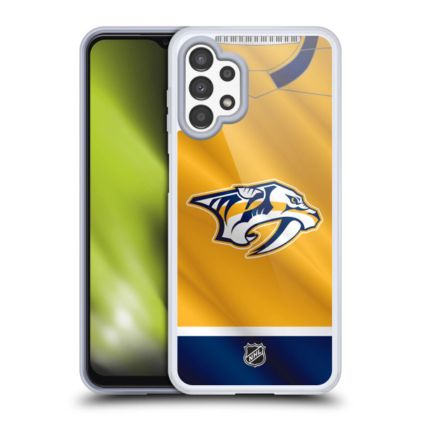 NHL Nashville Predators Jersey Soft Gel Case for Samsung Galaxy A13 (2022)