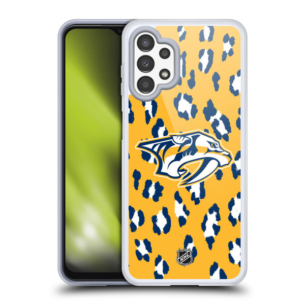 NHL Nashville Predators Leopard Pattern Soft Gel Case for Samsung Galaxy A13 (2022)