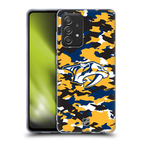 NHL Nashville Predators Camouflage Soft Gel Case for Samsung Galaxy A52 / A52s / 5G (2021)