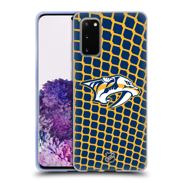 NHL Nashville Predators Net Pattern Soft Gel Case for Samsung Galaxy S20 / S20 5G