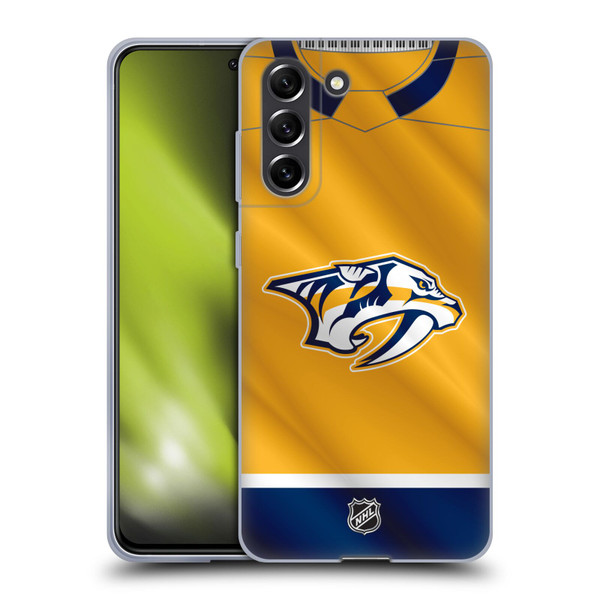 NHL Nashville Predators Jersey Soft Gel Case for Samsung Galaxy S21 FE 5G