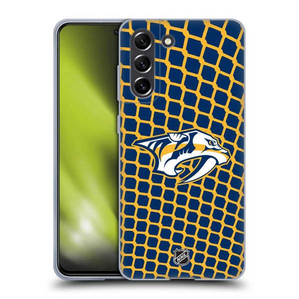 NHL Nashville Predators Net Pattern Soft Gel Case for Samsung Galaxy S21 FE 5G