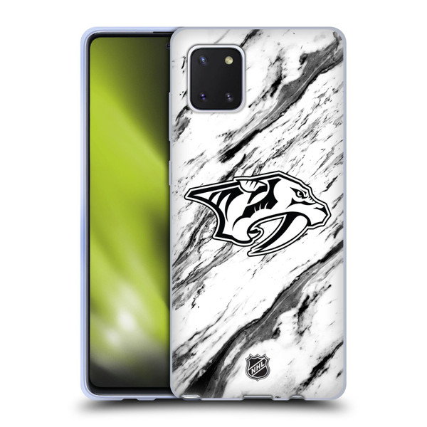 NHL Nashville Predators Marble Soft Gel Case for Samsung Galaxy Note10 Lite