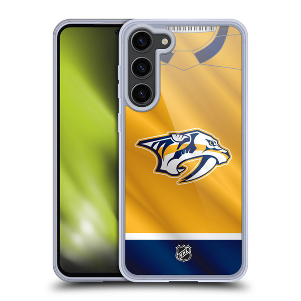 NHL Nashville Predators Jersey Soft Gel Case for Samsung Galaxy S23+ 5G