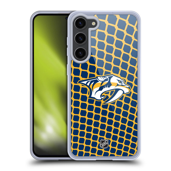 NHL Nashville Predators Net Pattern Soft Gel Case for Samsung Galaxy S23+ 5G
