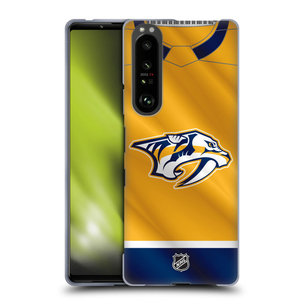 NHL Nashville Predators Jersey Soft Gel Case for Sony Xperia 1 III