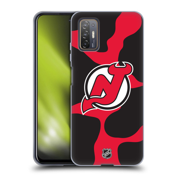 NHL New Jersey Devils Cow Pattern Soft Gel Case for HTC Desire 21 Pro 5G