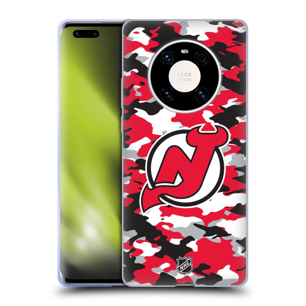 NHL New Jersey Devils Camouflage Soft Gel Case for Huawei Mate 40 Pro 5G
