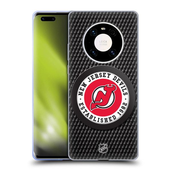 NHL New Jersey Devils Puck Texture Soft Gel Case for Huawei Mate 40 Pro 5G