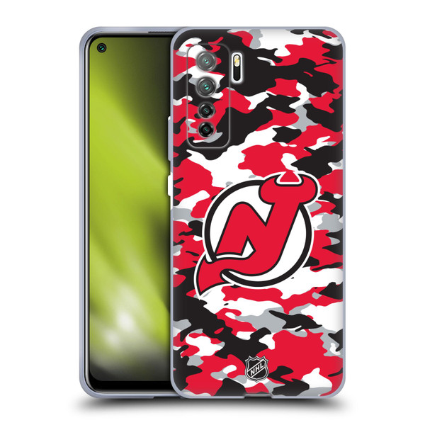 NHL New Jersey Devils Camouflage Soft Gel Case for Huawei Nova 7 SE/P40 Lite 5G