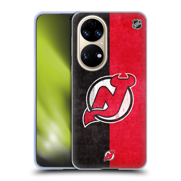 NHL New Jersey Devils Half Distressed Soft Gel Case for Huawei P50