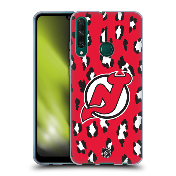 NHL New Jersey Devils Leopard Pattern Soft Gel Case for Huawei Y6p