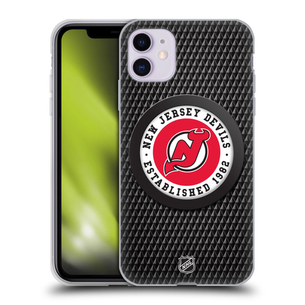 NHL New Jersey Devils Puck Texture Soft Gel Case for Apple iPhone 11