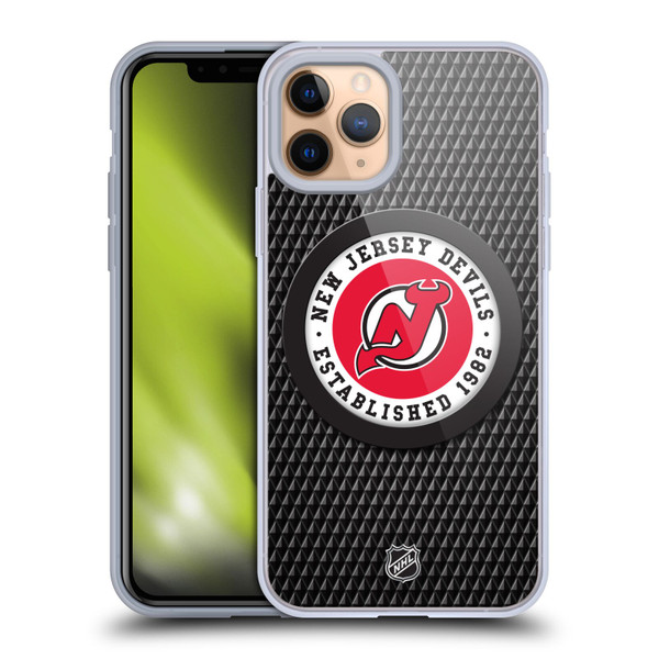 NHL New Jersey Devils Puck Texture Soft Gel Case for Apple iPhone 11 Pro