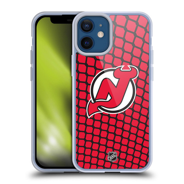 NHL New Jersey Devils Net Pattern Soft Gel Case for Apple iPhone 12 Mini