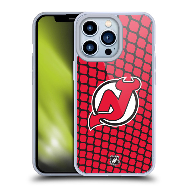 NHL New Jersey Devils Net Pattern Soft Gel Case for Apple iPhone 13 Pro