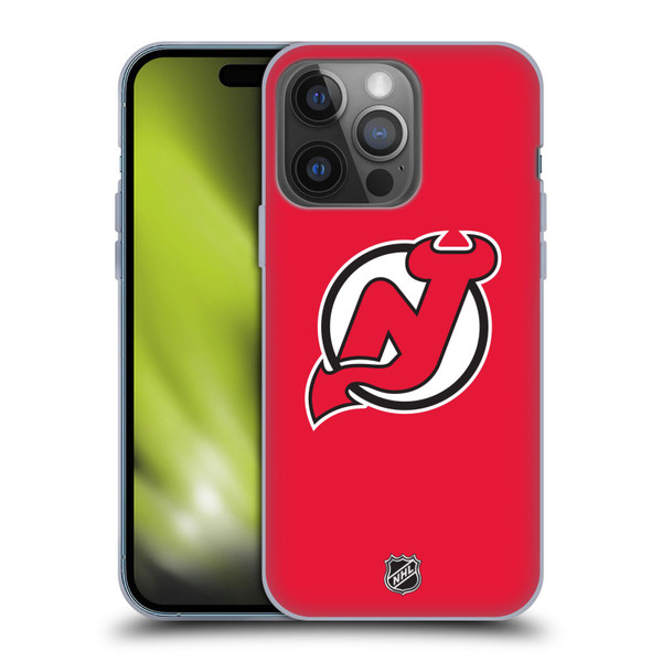 NHL New Jersey Devils Plain Soft Gel Case for Apple iPhone 14 Pro