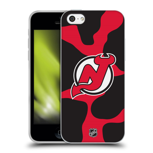 NHL New Jersey Devils Cow Pattern Soft Gel Case for Apple iPhone 5c