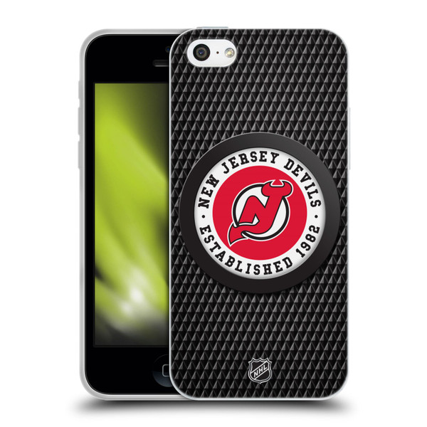 NHL New Jersey Devils Puck Texture Soft Gel Case for Apple iPhone 5c