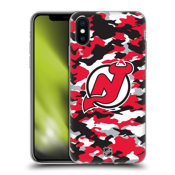NHL New Jersey Devils Camouflage Soft Gel Case for Apple iPhone X / iPhone XS