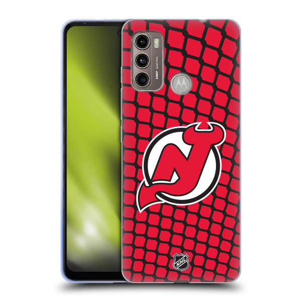 NHL New Jersey Devils Net Pattern Soft Gel Case for Motorola Moto G60 / Moto G40 Fusion