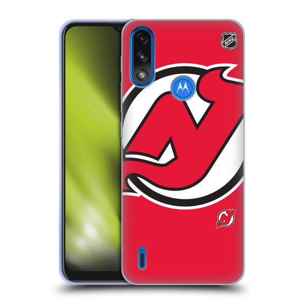 NHL New Jersey Devils Oversized Soft Gel Case for Motorola Moto E7 Power / Moto E7i Power