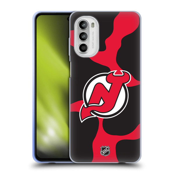 NHL New Jersey Devils Cow Pattern Soft Gel Case for Motorola Moto G52