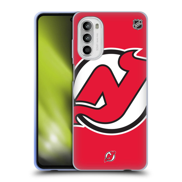 NHL New Jersey Devils Oversized Soft Gel Case for Motorola Moto G52