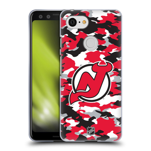 NHL New Jersey Devils Camouflage Soft Gel Case for Google Pixel 3