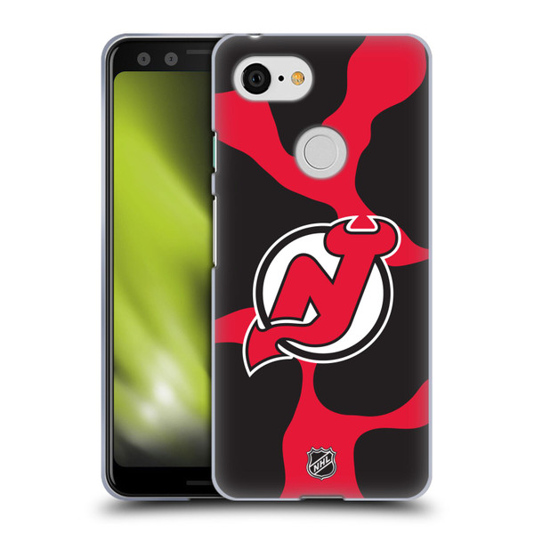 NHL New Jersey Devils Cow Pattern Soft Gel Case for Google Pixel 3