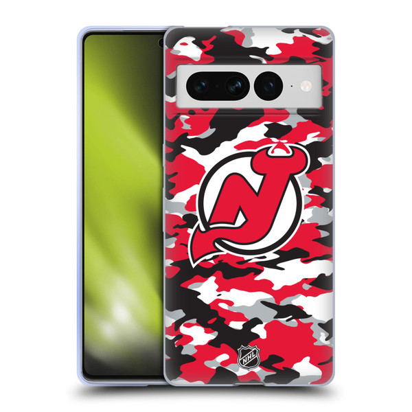NHL New Jersey Devils Camouflage Soft Gel Case for Google Pixel 7 Pro