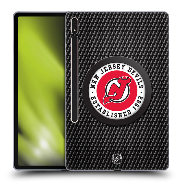NHL New Jersey Devils Puck Texture Soft Gel Case for Samsung Galaxy Tab S8 Plus