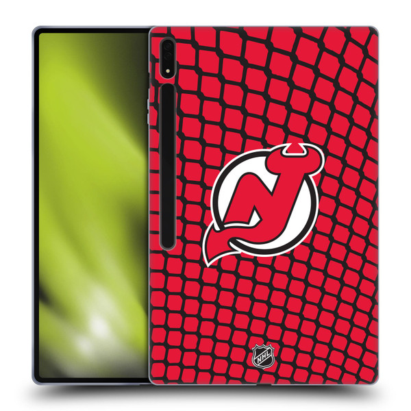 NHL New Jersey Devils Net Pattern Soft Gel Case for Samsung Galaxy Tab S8 Ultra