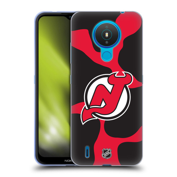 NHL New Jersey Devils Cow Pattern Soft Gel Case for Nokia 1.4