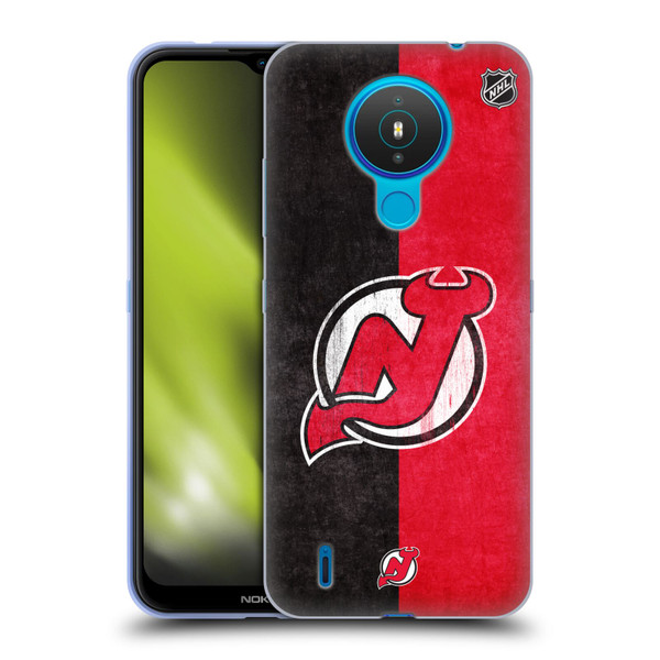 NHL New Jersey Devils Half Distressed Soft Gel Case for Nokia 1.4
