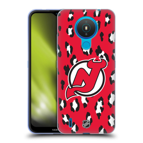 NHL New Jersey Devils Leopard Pattern Soft Gel Case for Nokia 1.4