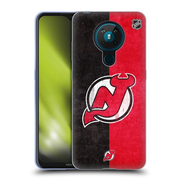 NHL New Jersey Devils Half Distressed Soft Gel Case for Nokia 5.3
