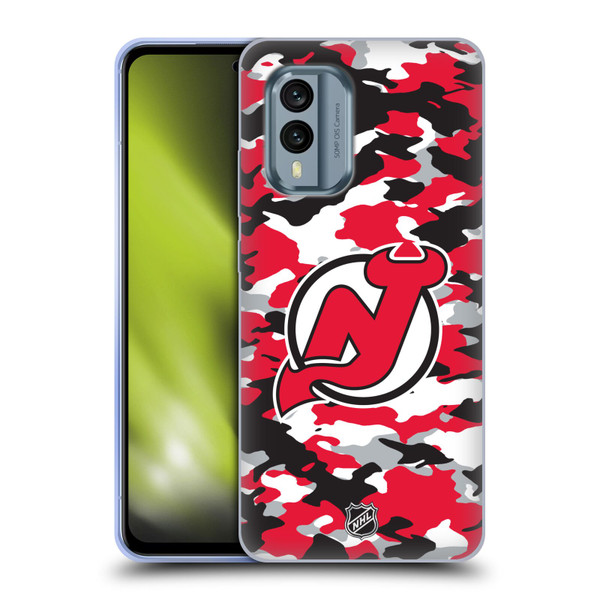 NHL New Jersey Devils Camouflage Soft Gel Case for Nokia X30