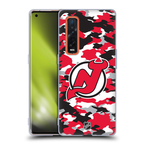 NHL New Jersey Devils Camouflage Soft Gel Case for OPPO Find X2 Pro 5G