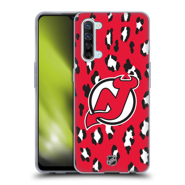 NHL New Jersey Devils Leopard Pattern Soft Gel Case for OPPO Find X2 Lite 5G