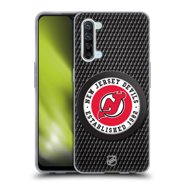NHL New Jersey Devils Puck Texture Soft Gel Case for OPPO Find X2 Lite 5G