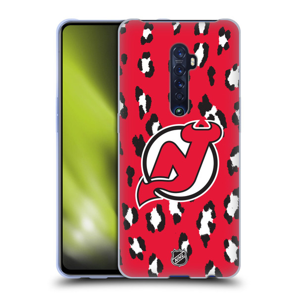 NHL New Jersey Devils Leopard Pattern Soft Gel Case for OPPO Reno 2