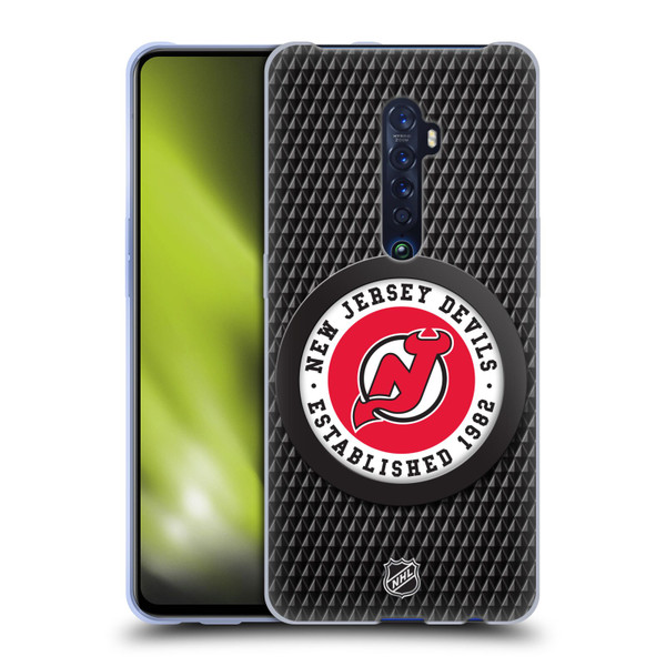 NHL New Jersey Devils Puck Texture Soft Gel Case for OPPO Reno 2