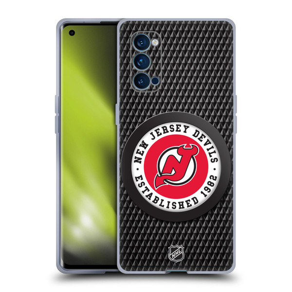 NHL New Jersey Devils Puck Texture Soft Gel Case for OPPO Reno 4 Pro 5G