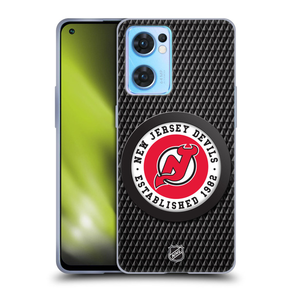 NHL New Jersey Devils Puck Texture Soft Gel Case for OPPO Reno7 5G / Find X5 Lite