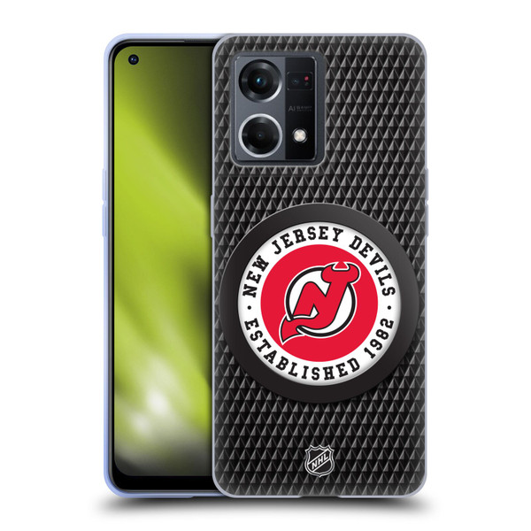 NHL New Jersey Devils Puck Texture Soft Gel Case for OPPO Reno8 4G